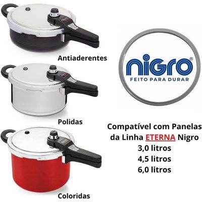 Kit Panela de pressão Nigro Eterna Acessórios - Borracha - Válvula - Peso - Pino Central
