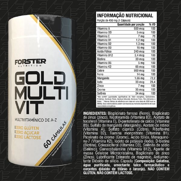 Multivitaminico Gold Multi Vit - 60 Capsulas Forster Nutrition