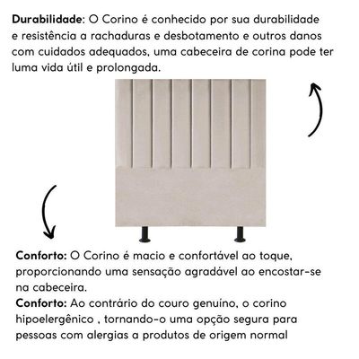 Cabeceira Estofada De Cama Casal Queen 160 Cm Paolla Corino bege