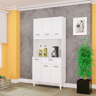 Cozinha Kit Cassia 6 Portas Branco - Poquema