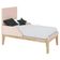 Berço Americano Com Colchão E Cômoda Classic Rosa Pés Madeira Natural - Reller