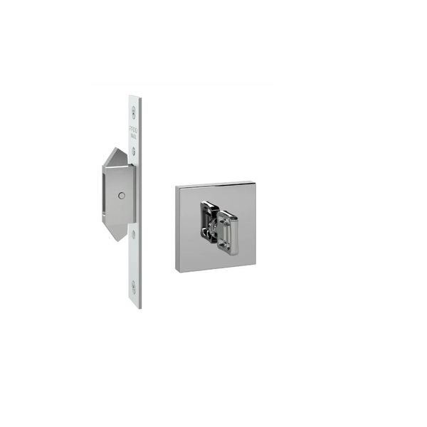 FECHADURA PORTA CORRER BANHEIRO WC PADO INOX POLIDO (CROMADO) TRAVA EXPANSIVA QUADRADA