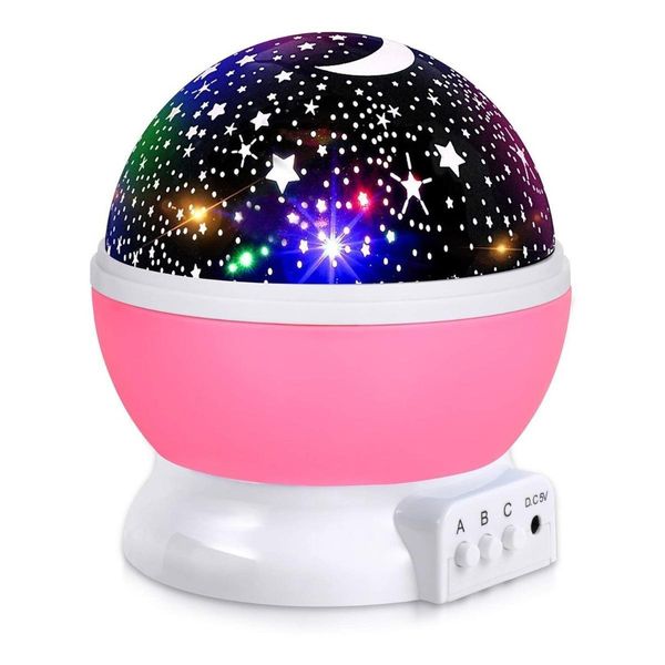 Luminária Projetor Estrela 360º Galaxy Abajur Star Master ROSA Galaxy