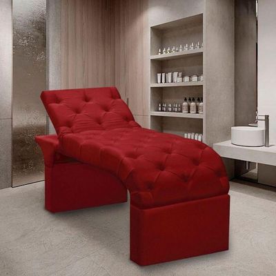 Maca Estofada Estética Cílios Regulável Spa Suede Ana vermelho
