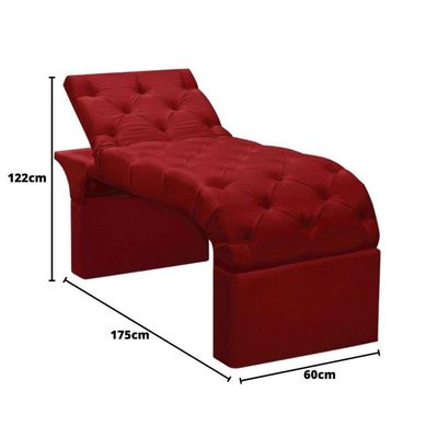 Maca Estofada Estética Cílios Regulável Spa Suede Ana vermelho