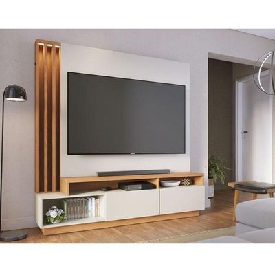 Estante Home Theater Humaita Off White Matte Freijó - Colibri