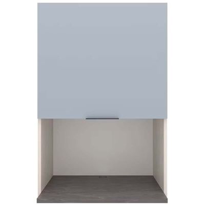 Armário Cristal 1 Porta Basculante Bartira Freixo/Azul