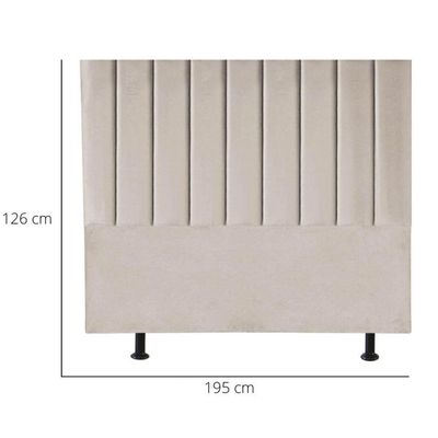 Cabeceira Estofada De Cama Casal King 195 Cm Paolla Corino bege