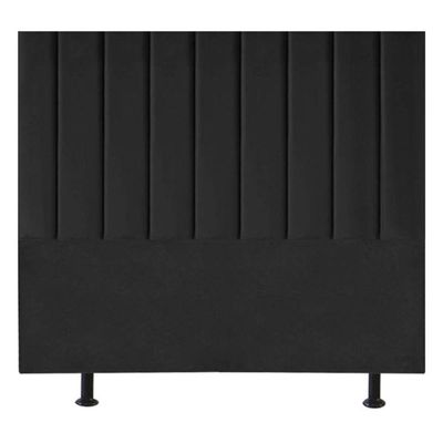 Cabeceira Estofada Cama Box King 195 Cm Taís Linho preto