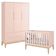 Berço Americano E Guarda Roupa Classic 3 Portas Rosa Com Pés Madeira Natural - Reller