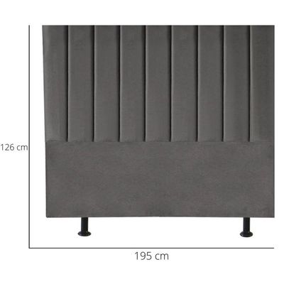 Cabeceira Estofada De Cama Casal King 195 Cm Taís Corino cinza