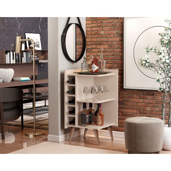 Aparador com Adega Canto Pés Palito Milão cor Off White - Comprar Moveis em Casa Aparador com Adega Canto Pés Palito Milão cor Off White - Comprar Moveis em Casa