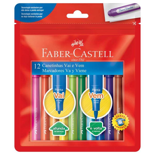 CANETINHA 12 CORES VAI E VEM FABER CASTELL