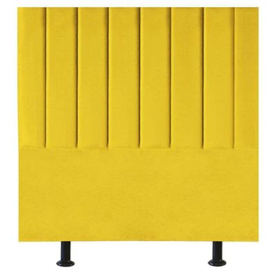 Cabeceira Estofada Cama Box Solteiro 90 Cm Taís Suede amarelo