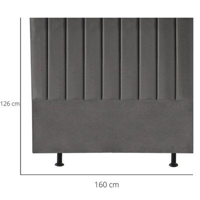 Cabeceira Estofada De Cama Casal Queen 160 Cm Paolla Corino cinza