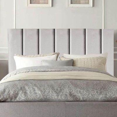 Cabeceira Estofada Cama Box Solteiro 100 Cm Maisa Linho cinza Claro
