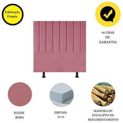 Cabeceira De Cama Solteiro Box 100 Cm Taís Suede rosa