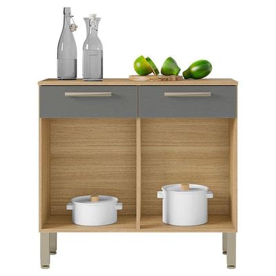 Balcão De Cozinha Nala Freijó Gris - Kits Paraná