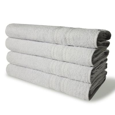Kit Com 4 Toalhas De Banho 430g/m² Grande Grossa 80x150cm Itália Soft - Branco