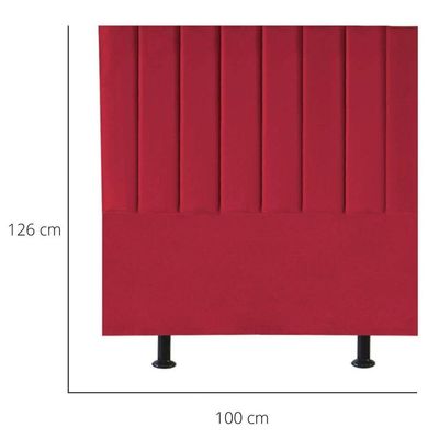 Cabeceira De Cama Solteiro Box 100 Cm Taís Suede vermelho