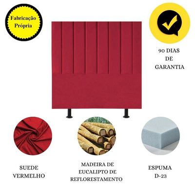 Cabeceira De Cama Solteiro Box 100 Cm Taís Suede vermelho