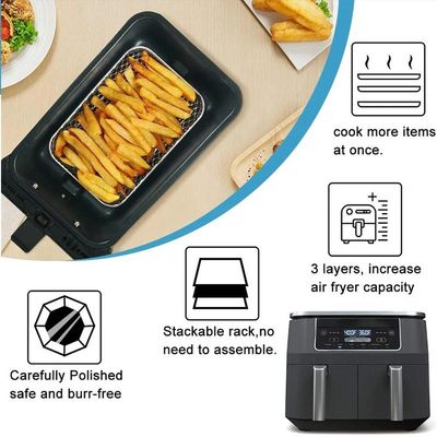 Fritadeira Aço inoxidável retangular ar Cesta Bandeja tamanho unico