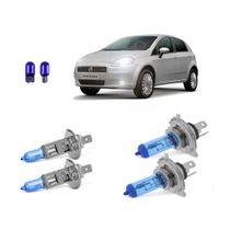 Kit Lâmpadas Super Branca Farol Alto Baixo Milha Pingo Punto