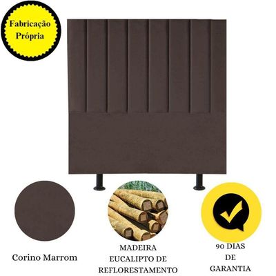 Cabeceira Estofada De Cama Casal Box 140 Cm Taís Corino marrom