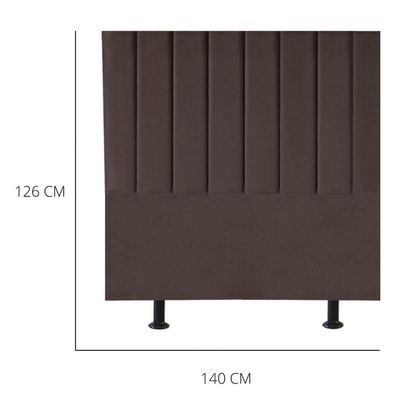 Cabeceira Estofada De Cama Casal Box 140 Cm Taís Corino marrom