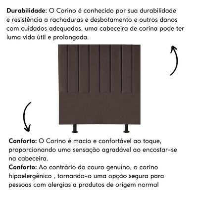 Cabeceira Estofada De Cama Casal Box 140 Cm Taís Corino marrom