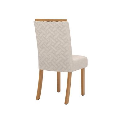 Conjunto de Mesa Adriana com 6 Cadeiras Malu Henn Nat/Off/Linho