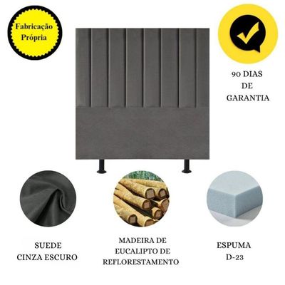 Cabeceira De Cama Solteiro Box 100 Cm Marina Suede cinza