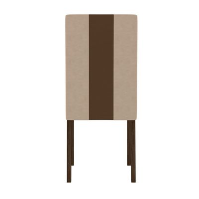 Conjunto de Sala de Jantar Mesa Belle com Tampo de Vidro e 4 cadeiras Poliman Amêndoa com Off White