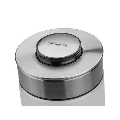 Pote de Vidro Tramontina Purezza com Tampa de Aço Inox 10 cm 1,4 L