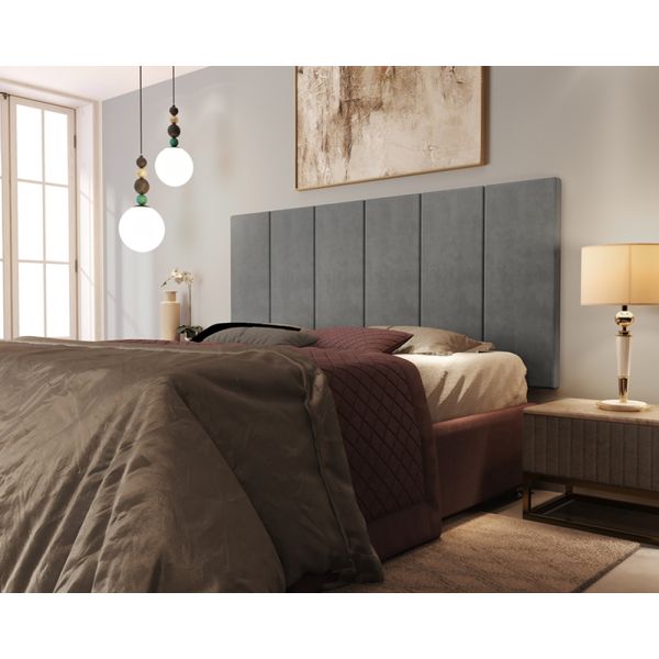 Painel Cama Box Solene 1,40 Tecido Suede cor Cinza - Comprar Moveis Em Casa Painel Cama Box Solene 1,40 Tecido Suede cor Cinza - Comprar Moveis Em Casa