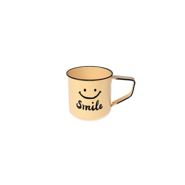 Caneca Esmaltada Laranja Claro Xicara Pequena Smile 120ml