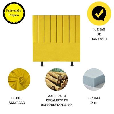 Cabeceira De Cama Solteiro Box 100 Cm Taís Suede amarelo