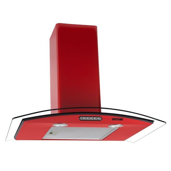 Coifa De Parede 70cm Vidro Curvo Slim Fogatti Vermelho 220v 220