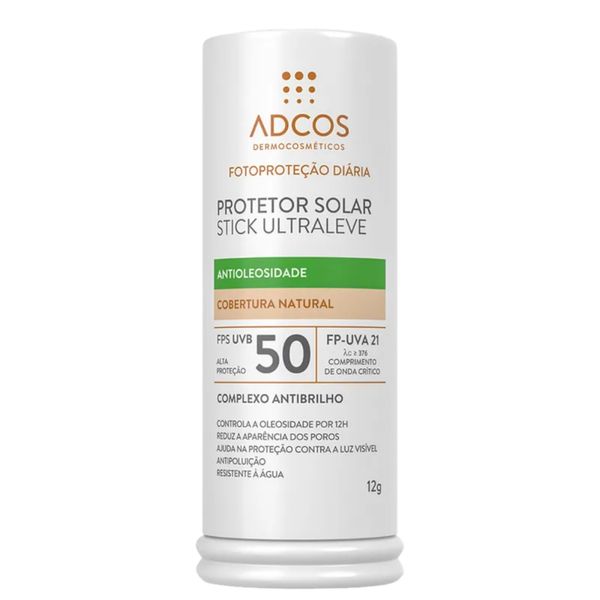 Adcos Protetor Solar Stick Ultraleve Antioleosidade FPS 50 Nude 12g