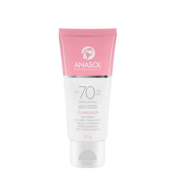 Anasol Protetor Solar Facial FPS 70 Clareador 60g