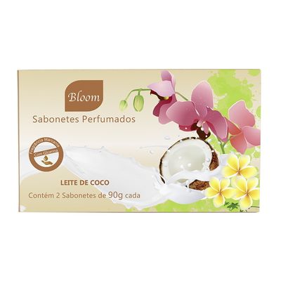 Estojo c 2 Sabonetes Perfumados Bloom Leite de Côco (1121C)