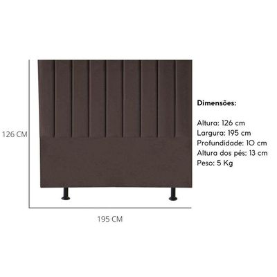 Cabeceira Estofada Cama Box King 195 Cm Paolla Suede marrom