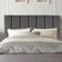 Cabeceira Estofada Cama Box Solteiro 90 Cm Maisa Corino cinza