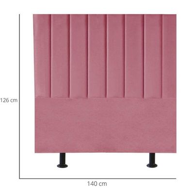 Cabeceira Estofada Cama Box Casal 140 Cm Paolla Suede rosa