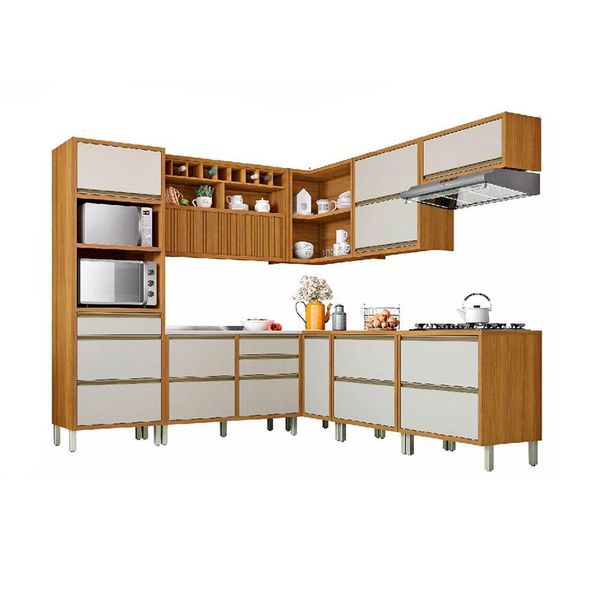 Cozinha Modulada 9 Peças ângulo Torre Quente Freijó
