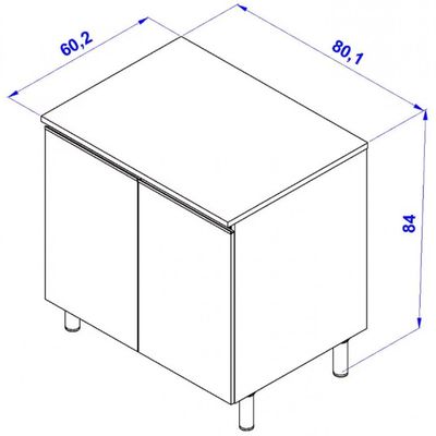 Balcão Bartira Cristal MDP 15mm com 2 Portas e 1 Prateleira - 80,1cm de largura Freixo