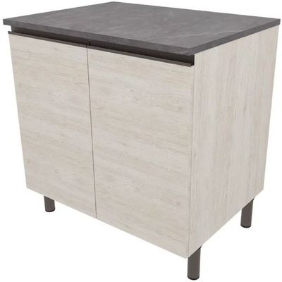 Balcão Bartira Cristal MDP 15mm com 2 Portas e 1 Prateleira - 80,1cm de largura Freixo