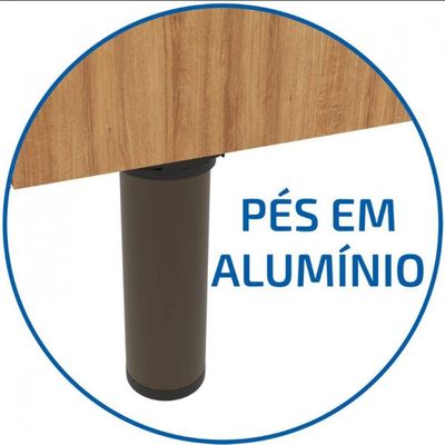 Balcão Bartira Cristal MDP 15mm com 2 Portas - 80cm de largura Lâmina Mel