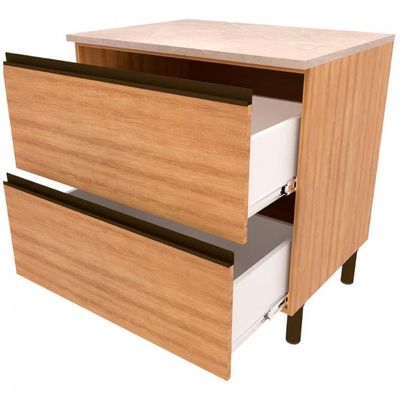 Balcão Bartira Cristal MDP 15mm com 2 Portas - 80cm de largura Lâmina Mel