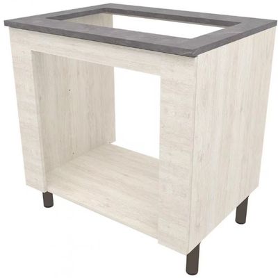 Balcão Bartira Cristal MDP 15mm para Cooktop e Forno - 80cm de largura Freixo